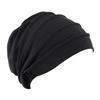 Elastic Pleated Sleep Cap Bonnet Hair Wrap Cover Soft Slouchy Sleeping Beanie Night Cap for Women Men Hair Protection Black view 3