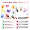 THE LASH SUPPLY Halloween Color Volume Eyelash Extensions, CC Curl, 13-18mm Length, 0.07 Thickness Multi Color, Natural and Long-lasting Curl, Mixed Color Pack, Professional Use Only view 3
