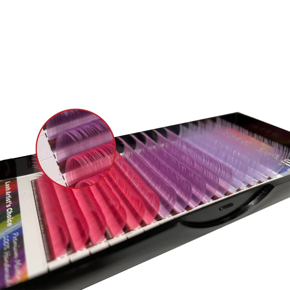 THE LASH SUPPLY Halloween Color Volume Eyelash Extensions, CC Curl, 13-18mm Length, 0.07 Thickness Multi Color, Natural and Long-lasting Curl, Mixed Color Pack, Professional Use Only