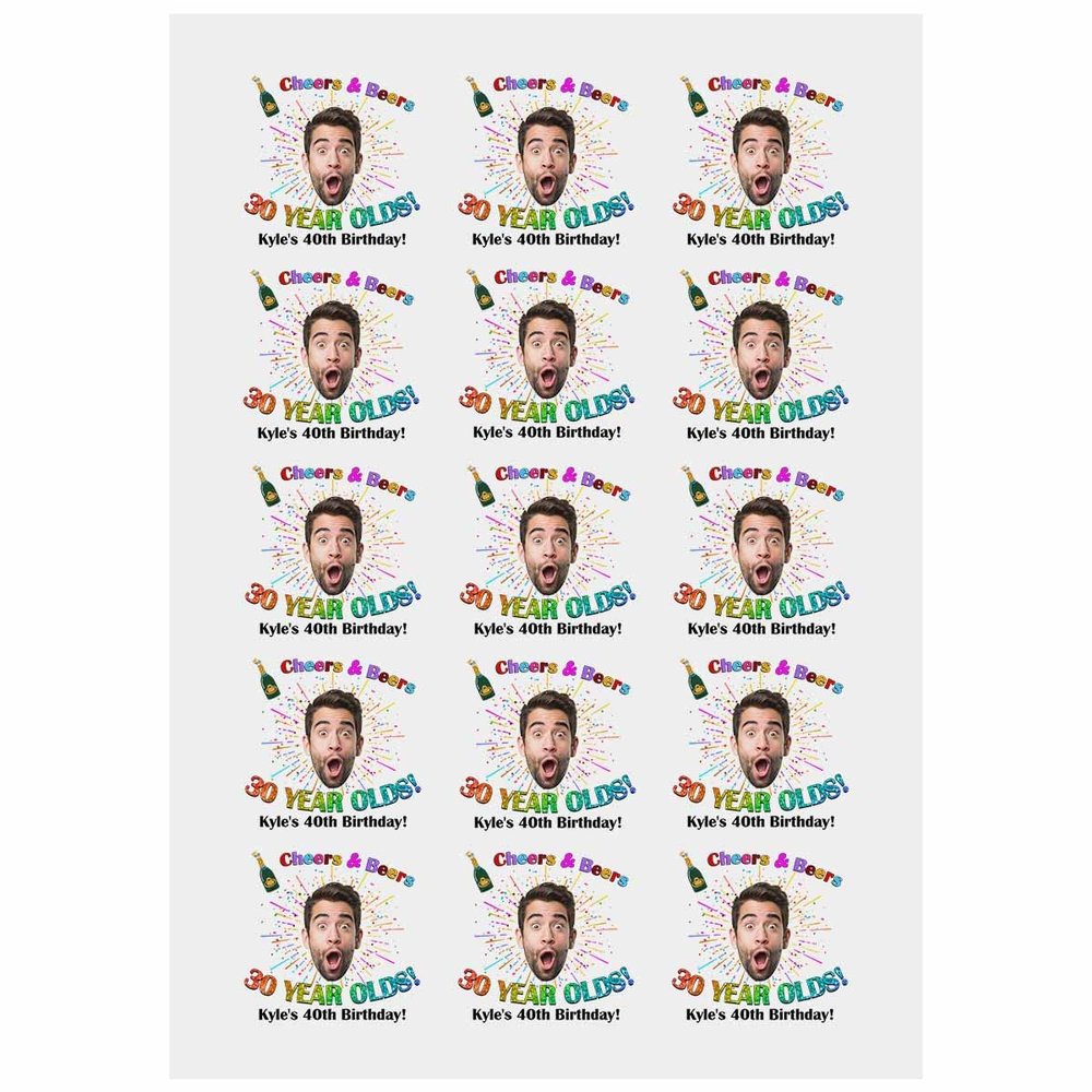Custom Birthday Party Fake Face Body Tattoos,Customized Cheers & Beers Birthday Party Celebration Temporary Tattoos Stickers Supplies 15 Sheets