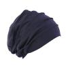 Elastic Pleated Sleep Cap Bonnet Hair Wrap Cover Soft Slouchy Sleeping Beanie Night Cap for Women Men Hair Protection Navy view 1
