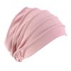 Elastic Pleated Sleep Cap Bonnet Hair Wrap Cover Soft Slouchy Sleeping Beanie Night Cap for Women Men Hair Protection Pink view 1