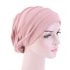 Elastic Pleated Sleep Cap Bonnet Hair Wrap Cover Soft Slouchy Sleeping Beanie Night Cap for Women Men Hair Protection Pink view 2