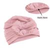 Elastic Pleated Sleep Cap Bonnet Hair Wrap Cover Soft Slouchy Sleeping Beanie Night Cap for Women Men Hair Protection Pink view 4