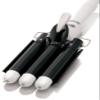 Alure Three Barrel Curling Iron Wand with LCD Temperature Display - 1 Inch Ceramic Tourmaline Triple Barrels, Dual Voltage Crimping Tool, Best Hair Waver for Beachy/Frizz Free Waves (zBlack/White) view 1