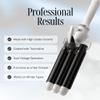 Alure Three Barrel Curling Iron Wand with LCD Temperature Display - 1 Inch Ceramic Tourmaline Triple Barrels, Dual Voltage Crimping Tool, Best Hair Waver for Beachy/Frizz Free Waves (zBlack/White) view 3