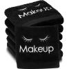Shimeyao 13x13 Inch Makeup Washcloths Reusable Makeup Remover Cloths Facial Cleansing Towels Cotton Cosmetic Towel Water Absorbent Cloth Face Towels for Women Skin Care, Black (6 Pcs,Classic Style) view 1