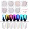Pearl Chrome Powder Nail Glitter, White Iridescent Aurora Chrome Rubbing Dust Neon Mermaid Mirror Pigment Rainbow Holographic Chameleon Powder Chrome Pearlescent High Gloss for Nail Decorations. view 2