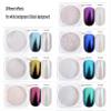 Pearl Chrome Powder Nail Glitter, White Iridescent Aurora Chrome Rubbing Dust Neon Mermaid Mirror Pigment Rainbow Holographic Chameleon Powder Chrome Pearlescent High Gloss for Nail Decorations. view 3