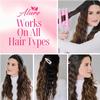 Alure Three Barrel Curling Iron Wand with LCD Temperature Display - 1 Inch Ceramic Tourmaline Triple Barrels, Dual Voltage Crimping Tool, Best Hair Waver for Beachy/Frizz Free Waves (White/Pink) view 2