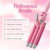 Alure Three Barrel Curling Iron Wand with LCD Temperature Display - 1 Inch Ceramic Tourmaline Triple Barrels, Dual Voltage Crimping Tool, Best Hair Waver for Beachy/Frizz Free Waves (White/Pink) view 3