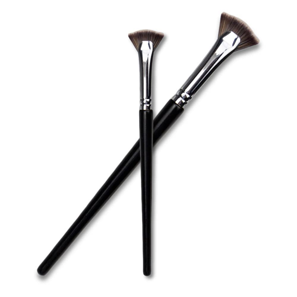 TEONEI Fan Mascara Brushes Eyelash Eyebrow Brush Makeup Brushes Eye Lashes Makeup Tools Eyelash Brush Eyebrow Brushes Eye Shadow Brushes,2Pcs (Plastic Handle)