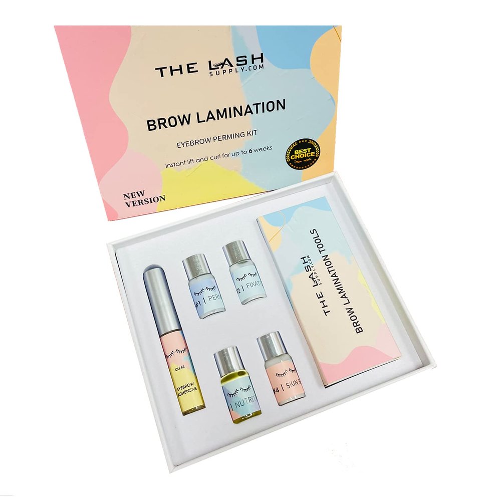THE LASH SUPPLY 12+ Steps Brow Lamination Kit, Eyebrow Lift Kit, The DIY Perm For Your Brows, Natural and Safe Ingredients Professional Brow Lamination Kit, Professional and Beginners Use