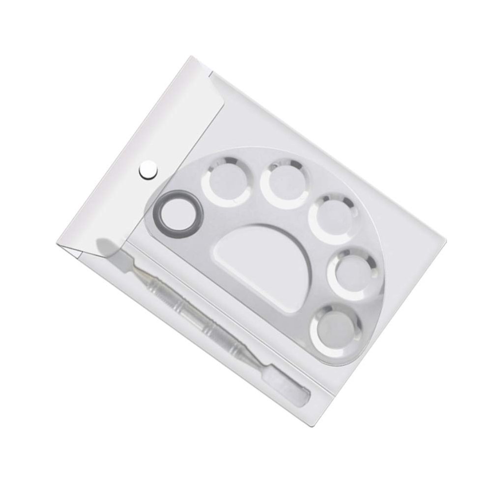 FOMIYES Diy Nail Art Tte Palette Set Stainless Steel Makeup Pallet Stick for Home Salon Use