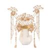 Oligage Bridal Headdress Chinese Traditional Style Antique Pearl Hairpin Haircomb Set Han Chinese Clothing Hair Accessories (Metal Color : 2) view 2