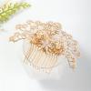 Oligage Bridal Headdress Chinese Traditional Style Antique Pearl Hairpin Haircomb Set Han Chinese Clothing Hair Accessories (Metal Color : 2) view 3