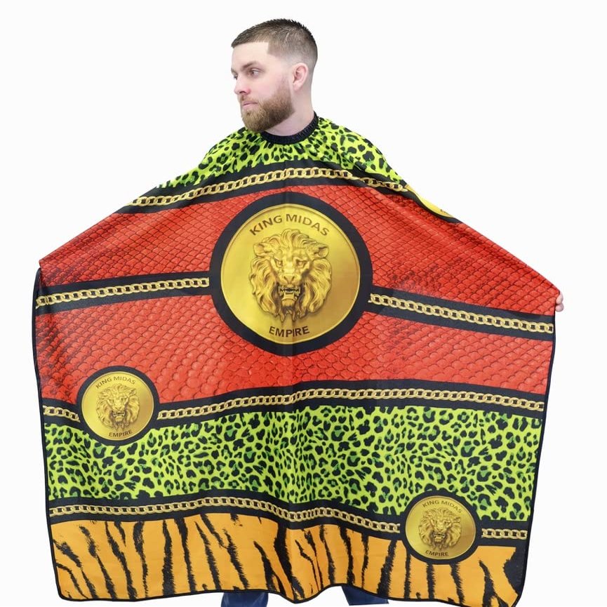 King Midas Empire Barber Cape Professional Barber Capes For Men Salon Hair Cutting Cape (Elastic Neck Closure)