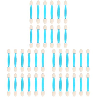 FRCOLOR 72pcs Disposable Dual-sided Eyeshadow Applicators Lightweight Makeup Sponge Sticks Ultra Skin-friendly Tips for Easy Eye Makeup Application Random Color Handles