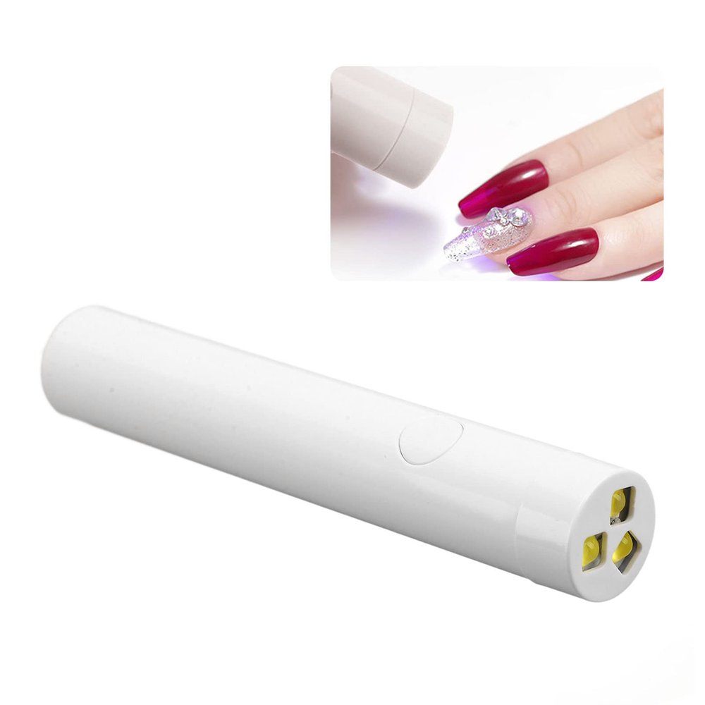 Brrnoo Nail Lamp, LED Nail Lamp Pen Portable Manicure Nail Dryer Light White Single Finger, Mini Flash Light for LED Gel Curing Lamp Light Handheld Nail Dryer