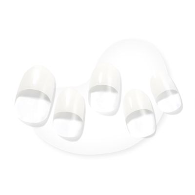 Dashing Diva Glaze Nail Strips - White French | Works with Any LED Nail Lamp | Long Lasting, Chip Resistant, Semicured Gel Nail Strips | Contains 34 Salon Quality Nail Wraps, 2 Prep Pad, 1 Nail File