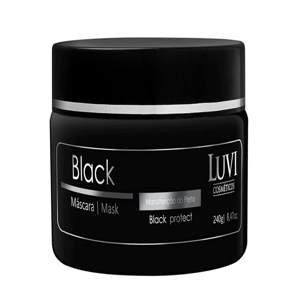 LUVI COSMETICS Intense Black Hair Mask for Hair Treatment (8.47oz | 240g)- Vibrant Tone, Hydration, Long-Lasting Color, Nourishing Ingredients, Easy Application - Hair Beauty Maintenance
