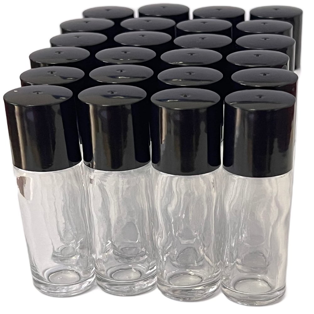 Aroma-Center Essential oil 10ml glass Roll-on bottles (1/3 oz) clear plain (12pcs)