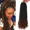 20 Inch 144 Roots/pack Crochet Braids Box Braids Crochet Hair For Women Black Crochet Braid Hair With Curly Ends Box Braids Crochet Hair Braiding Hair Extensions (20inch, 1B/30#) view 1