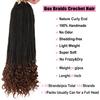 20 Inch 144 Roots/pack Crochet Braids Box Braids Crochet Hair For Women Black Crochet Braid Hair With Curly Ends Box Braids Crochet Hair Braiding Hair Extensions (20inch, 1B/30#) view 3