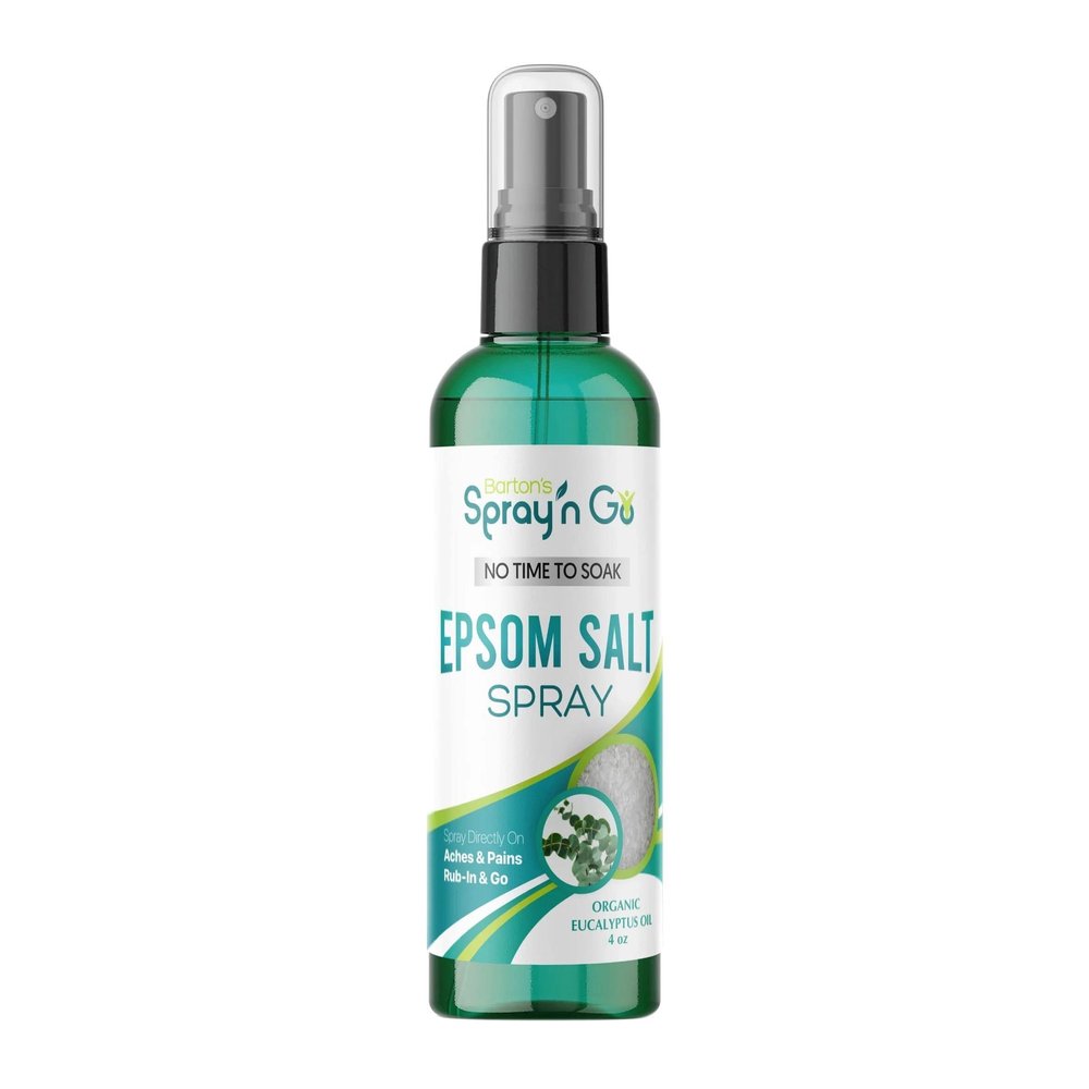 Bartons Spray n Go Epsom Salt Spray, Unscented, Organic Eucalyptus Oil, Organic Lavender, 3-in-1 Set - Relieves Aches and Discomfort - 4 oz (Eucalyptus)