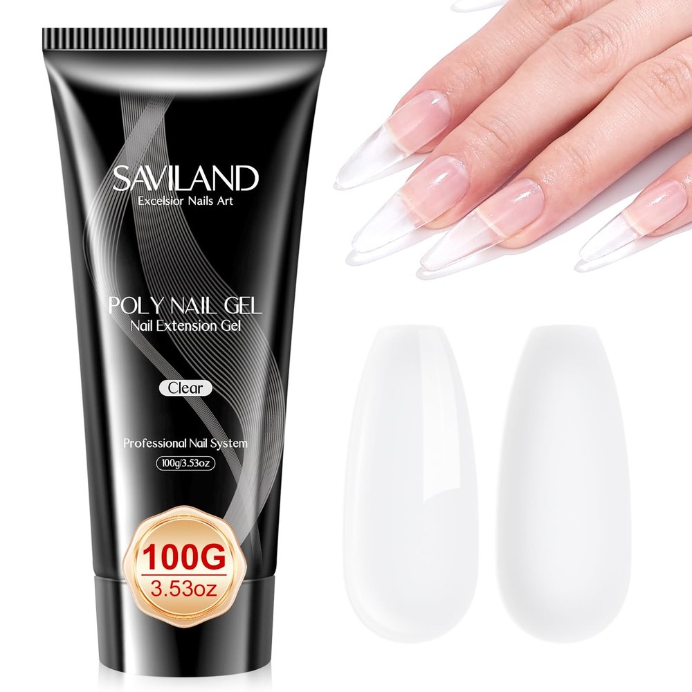 SAVILAND Hema-Free Poly Gel 100ML: Natural Clear Gel Large Capacity