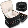 DreamGenius Nail Polish Organizer Case Holds 42 Bottles, Portable Double-Layer Nail Polish Storage Bag with Adjustable Dividers for Manicure Tools, Black view 1
