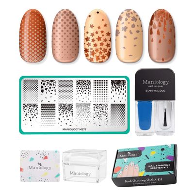 Maniology Classic Gradient Nail Stamping Starter Kit | Easy Ombre Nail Art Design, Timeless Gradient Patterns DIY Manicure  Includes Stamping Plate, Polish, Top Coat, Stamper & Scraper Card