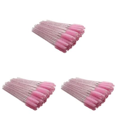 FRCOLOR 300pcs Eyelash Makeup Brush Disposable Mascara Wands Pink Eyelash Brush Cosmetic Applicators