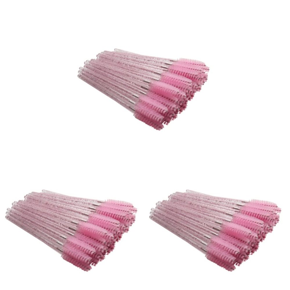 FRCOLOR 300pcs Eyelash Makeup Brush Disposable Mascara Wands Pink Eyelash Brush Cosmetic Applicators