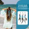 Beaupretty 3PCS Feather Hair Clips Peacock Feather Hair Extension with Clip Comb for Women Girls for Masquerade Halloween Carnival Cosplay Parties view 4