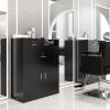 OmySalon Salon Storage Cabinet with Lock, Beauty Barber Salon Styling Station Organizer Equipment,Hair Stylist Station with 5 Hair Dryer Holders,Two Drawers,One Cabinet view 4