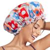 Aquior Large Shower Cap, Shower Cap for Women Reusable Waterproof, Bath Hair Cap for All Hair Lengths,for Ladies, Men and Kids (Flower) view 1