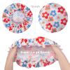 Aquior Large Shower Cap, Shower Cap for Women Reusable Waterproof, Bath Hair Cap for All Hair Lengths,for Ladies, Men and Kids (Flower) view 2