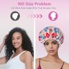 Aquior Large Shower Cap, Shower Cap for Women Reusable Waterproof, Bath Hair Cap for All Hair Lengths,for Ladies, Men and Kids (Flower) view 4