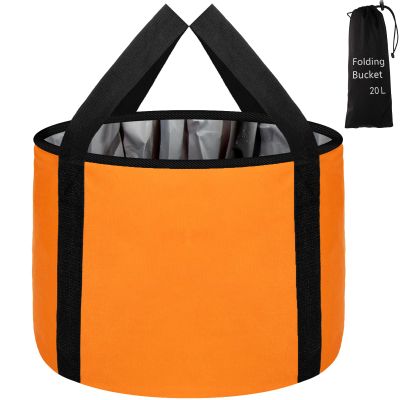 JSVSLTD Foot Bath Basin 20L Collapsible Bucket, Portable Foot Soak Tub Feet Soaking Bucket for Outdoor Travel, Camping, Fishing(Orange)