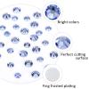 12 Grids 3792pcs Lt.blue Flatback Rhinestones Set for Nail, Art, Crafts, Makeup, Tumblers Glitter Round with Tweezers and Picking Pen(SS6~SS20) view 4