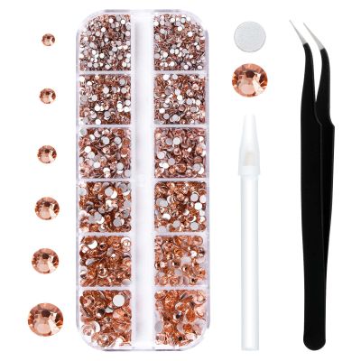 3792 Pcs Sliver AB Crystal Flatback Rhinestones Set for Nail, Art, Crafts, Makeup, Tumblers Glitter Round with Tweezers and Picking Pen(SS6~SS20)