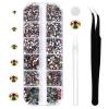 3792 Pcs Rainbow Crystal Flatback Rhinestones Set for Nail, Art, Crafts, Makeup, Tumblers Glitter Round with Tweezers and Picking Pen(SS6~SS20) view 1