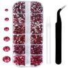 12 Grids 3792pcs Rose Flatback Rhinestones Set for Nail, Art, Crafts, Makeup, Tumblers Glitter Round with Tweezers and Picking Pen(SS6~SS20) view 1