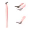 Lash Extension Tweezers Fiber Tips Volume Lash Tweezers Curved Precision Pink Eyelash Tweezers 90 Degree Angle Boot Great for Larger Fans Eyelash Extension Tweezers Professional view 1