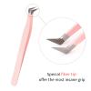 Lash Extension Tweezers Fiber Tips Volume Lash Tweezers Curved Precision Pink Eyelash Tweezers 90 Degree Angle Boot Great for Larger Fans Eyelash Extension Tweezers Professional view 3