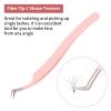 Eyelash Tweezers for Extensions Fiber Tip Lash Tweezers Professional Lash Extension Tweezers for Volume Fans &isolation & Pick up Single Lashes Volume Lash Tweezers Pink view 2