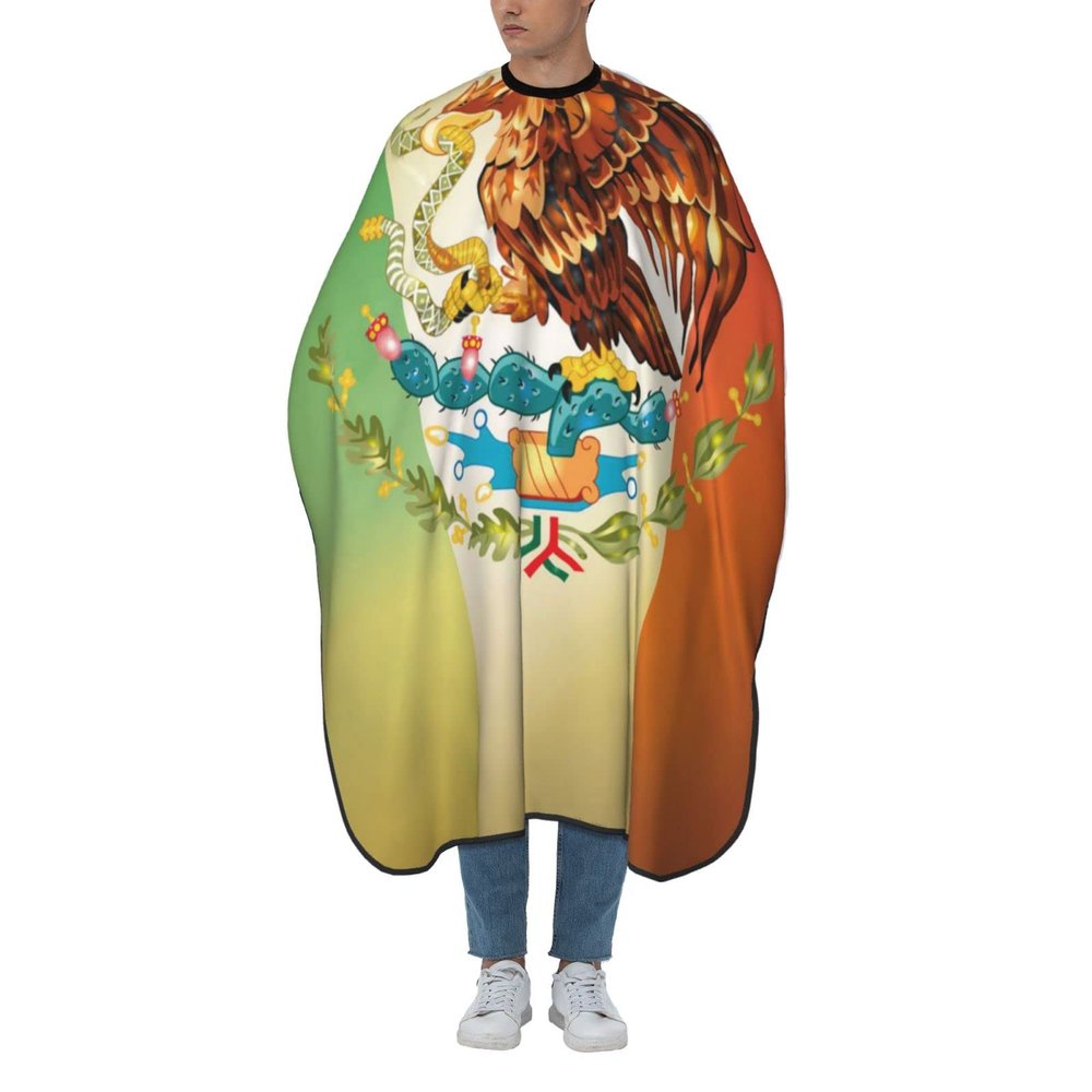 Hair Salon Capes for Adults, Water Resistant & Anti Static Salon Haircut Capes with Adjustable Strap for Hair Cutting & Styling, 55 x 66 Inches, Compatible with Mexico Flag Gradient