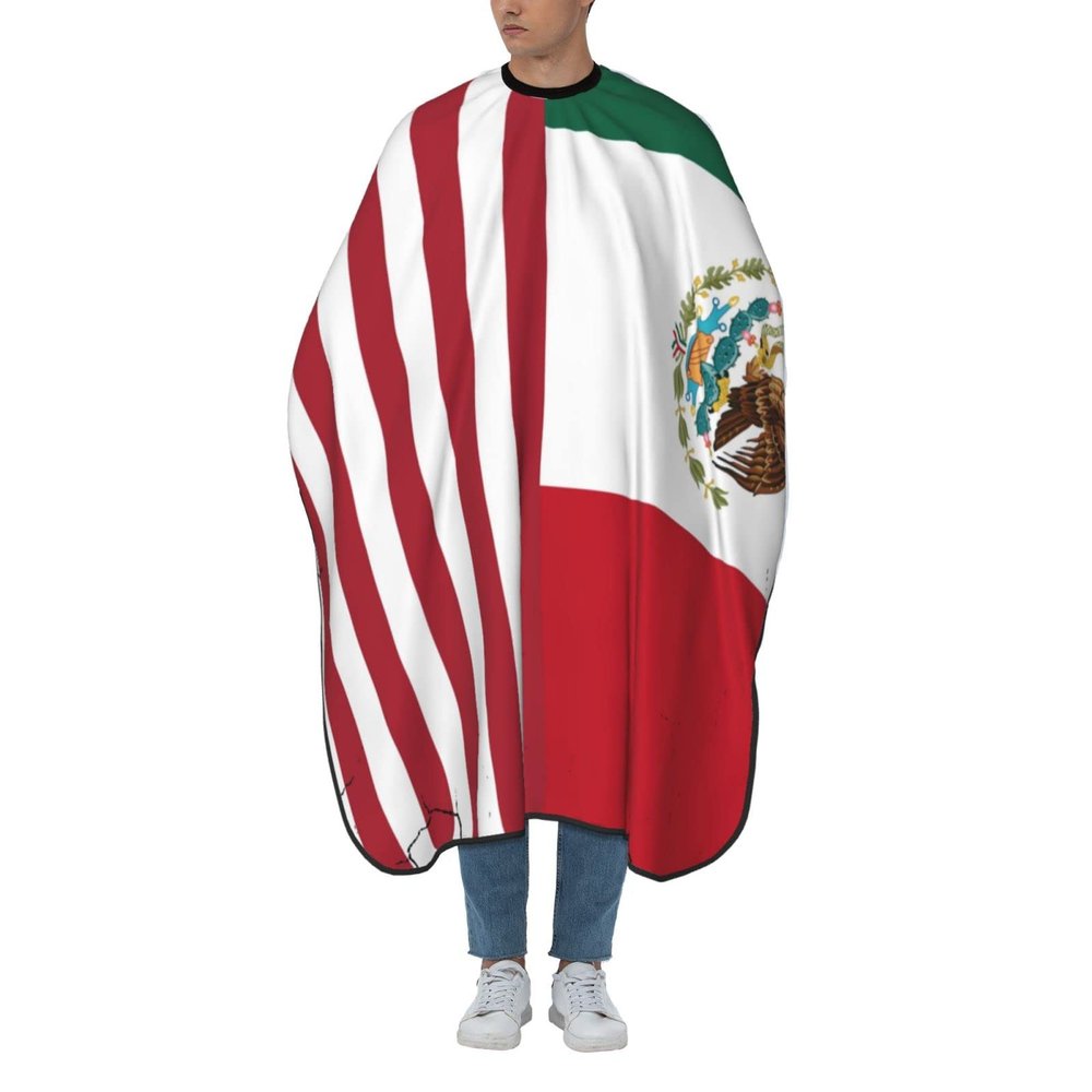 Hair Cutting Cape with Adjustable Neck Straps for Men Women, Breathable Styling Professional Hair Salon Cape Apron, Compatible with USA Mexico Flag Anti-Static Funny Large Hair Color Capes