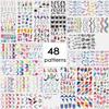 48patterns NailMAD French Tips Nail Art Stickers Water Transfer Nail Decals Colorful Swirls NailWater Slider Geometric Love Heart Nail Designs Accessories Acrylic Nail Supply view 2